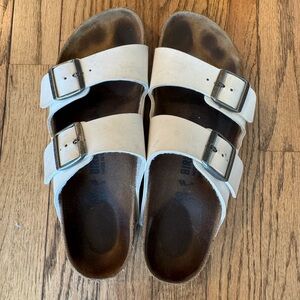 White Birkenstock Arizona Shoes
